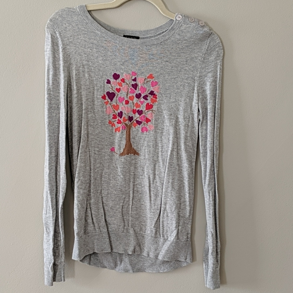 Talbots heart tree sweater